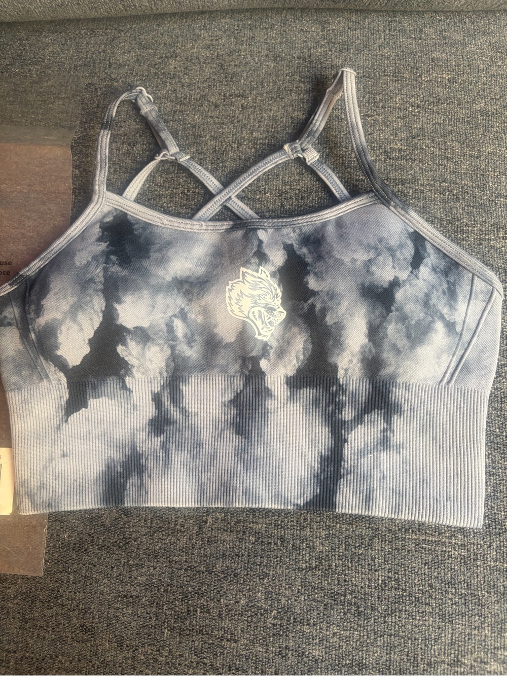 Darc SHE Ghost Clouds Bra Strappy Sports Bra - Blue white